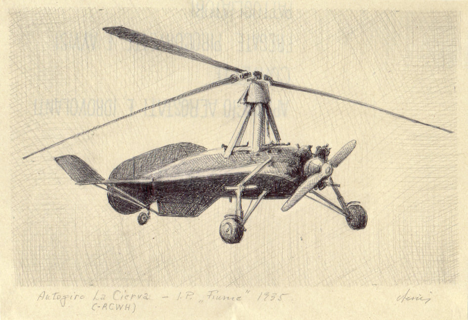 1935 - Autogiro La Cierva - Incrociatore 'Fiume'